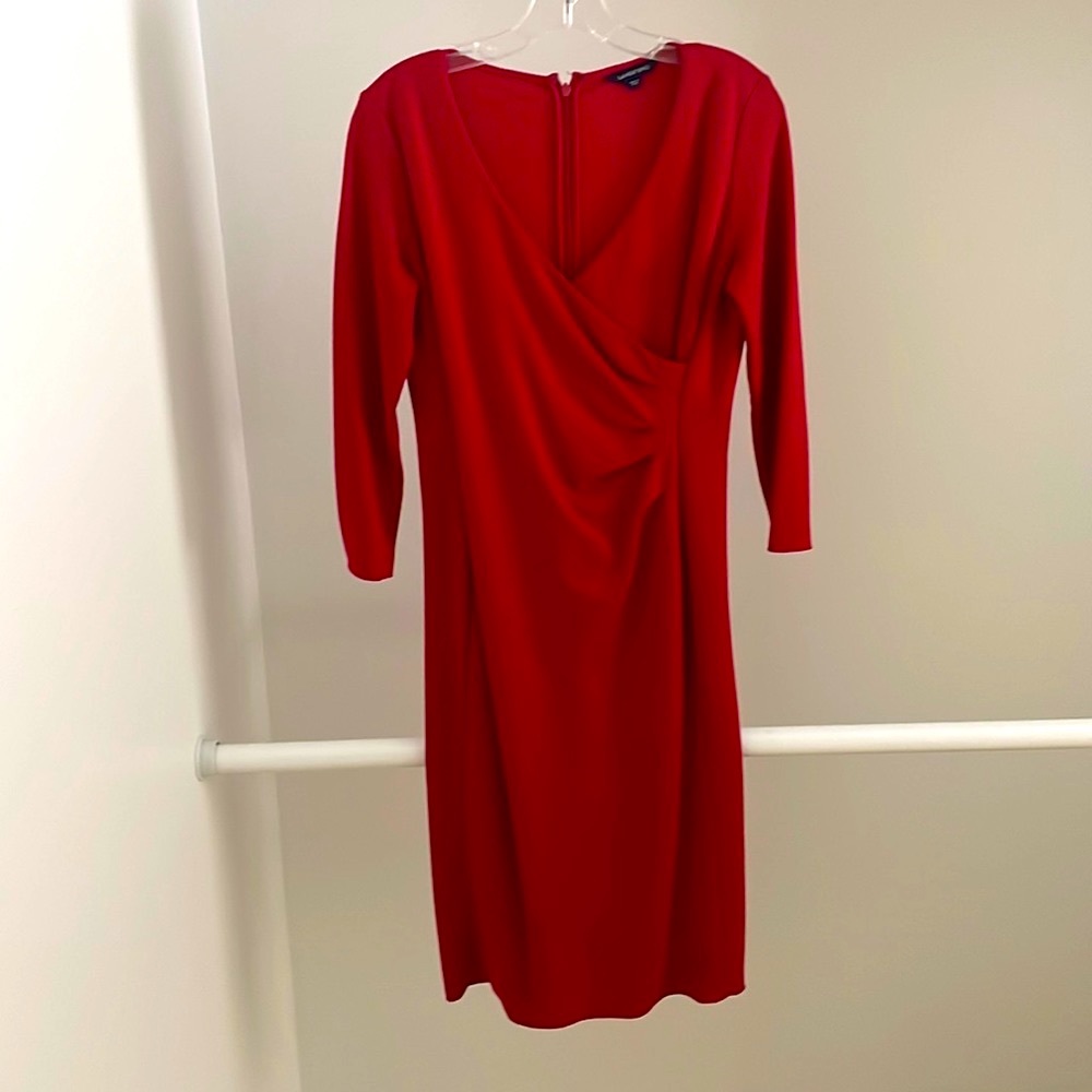 Lands End Red “Wrap” Dress, Size 4